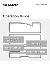 Sharp MX-C400P MX-C400P Operation Manual