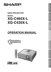 Sharp XG-C435X-L XG-C435XL | XG-C465XL Operation Manual