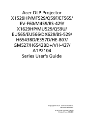 Acer X1629HP User Manual