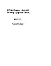 HP LC2000r HP Netserver LXr 8000 Memory Upgrade Guide