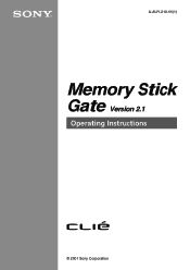 Sony PEG-S320 Memory Stick Gate v2.1 Operating Instructions