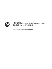 HP ENVY 14-j100 Maintenance and Service Guide