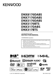 Kenwood DNX8170DABS Instruction Manual