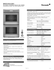 Thermador MED302LWS Product Spec Sheet