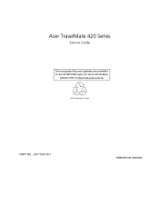 Acer TravelMate 420 TravelMate 420 Service Guide