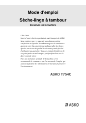 Asko T754C User manual 8092761 Asko T754C FR