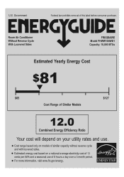 Frigidaire FHWW104WD1 Energy Guide
