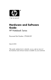 HP Pavilion dv4000 Hardware and Software Guide