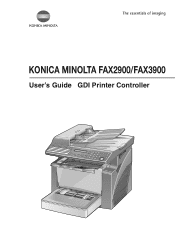 Konica Minolta FAX2900 FAX 2900/FAX 3900 User's Guide GDI Printer Controller