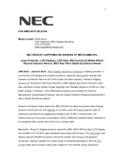 NEC X651UHD-2-PREM NEC DISPLAY CAPTURES SIX AWARDS AT INFOCOMM 2016