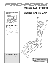 ProForm 450 Hr Elliptical Spanish Manual