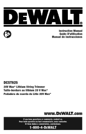 Dewalt DCST925M1 Instruction Manual