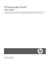 HP ProLiant DL4x170h HP ProLiant Lights Out 100 User Guide For HP ProLiant ML110 G6, ML150 G6, DL120 G6, DL160 G6, DL160se G6, DL170h G6, DL180 G6, S