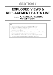 Panasonic AJ-PX380 Parts List