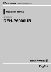 Pioneer DEH-P6000 Manual