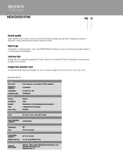 Sony MDREX25LP/PNK Marketing Specifications (Pink model)