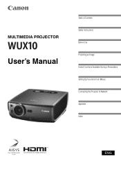 Canon REALiS LCOS WUX10 REALiS WUX10 User Manual