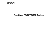 Epson SureColor F6470 Notices