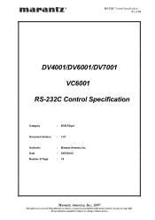 Marantz DV7001 DV6001 Crestron Sample File