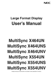 NEC X464UNS-TMX4P User's Manual