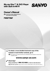 Sanyo FWBP706F Owners Manual