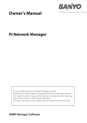 Sanyo WXU30 Instruction Manual, PLC-WXU30A PJ Network Manager