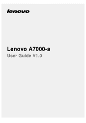 Lenovo A7000-a (English) User Guide - Lenovo A7000-a Smartphone