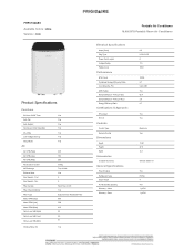 Frigidaire FHPC102AB1 Product Specifications Sheet