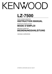 Kenwood LZ-7500 User Manual
