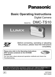 Panasonic DMC-TS10R DMCTS10 User Guide