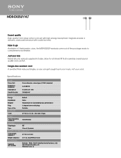 Sony MDR-EX25LP Marketing Specifications (Violet model)