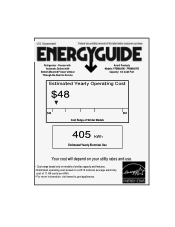 Avanti FFBM920W Energy Guide Label