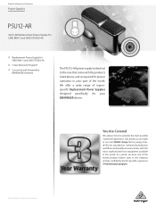 Behringer PSU12-AR Product Information Document