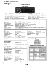 Sony CDX-C5050X Product Guide / Specifications