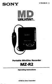 Sony MZ-R2 Users Guide