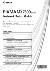 Canon MX7600 Network Setup Guide