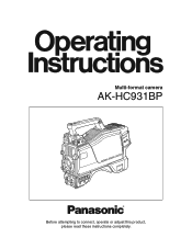 Panasonic AK-HC931B Operating Instructions