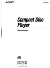 Sony CDP-C701ES Operating Instructions