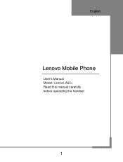 Lenovo A60 User Guide - Lenovo A60+ Smartphone