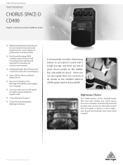 Behringer CD400 Product Information Document