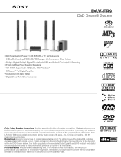 Sony DAV-FR9 Marketing Specifications
