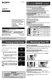 Sony KDL-40BX451 Quick Setup Guide