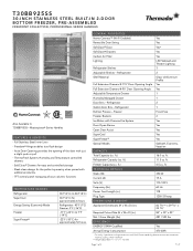 Thermador T30BB925SS Product Spec Sheet