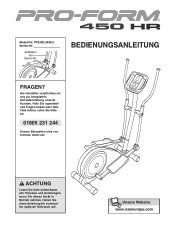 ProForm 450 Hr Elliptical German Manual