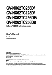 Gigabyte GV-NX62TC256DE Manual