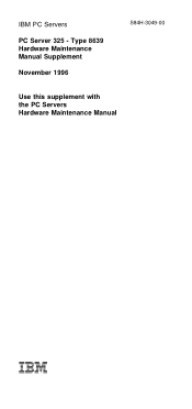 IBM 8639 Hardware Maintenance Manual