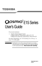 Toshiba Qosmio E15-AV101 User Guide