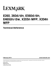 Lexmark 34S0109 Technical Reference