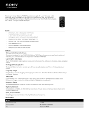 Sony NWZ-E364 Marketing Specifications (Black)