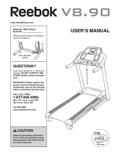 Reebok V 8.90 Treadmill User Manual